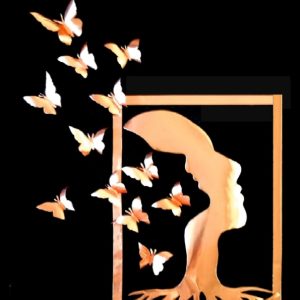 تابلو معرق مسی طرح استیکر سه بعدی